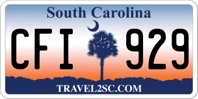 SC license plate CFI929