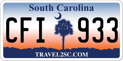SC license plate CFI933