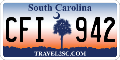 SC license plate CFI942