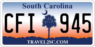 SC license plate CFI945