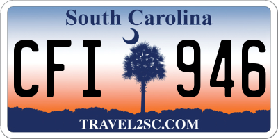 SC license plate CFI946