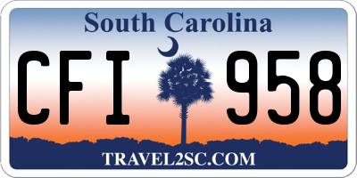 SC license plate CFI958