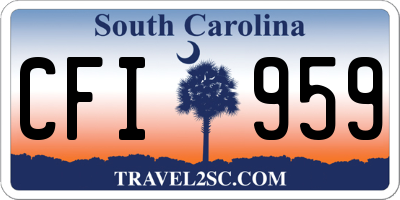 SC license plate CFI959