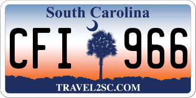 SC license plate CFI966