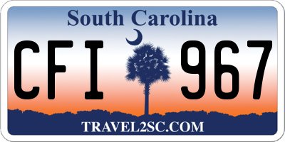 SC license plate CFI967