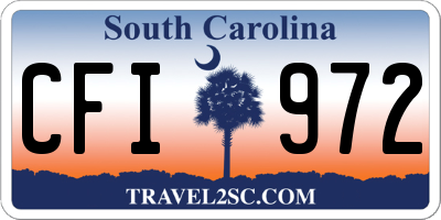 SC license plate CFI972