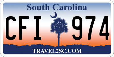 SC license plate CFI974