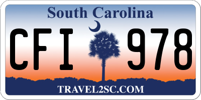 SC license plate CFI978