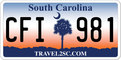 SC license plate CFI981