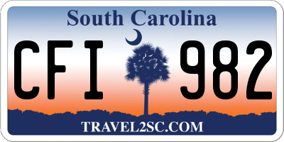 SC license plate CFI982