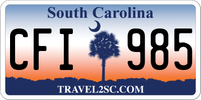 SC license plate CFI985