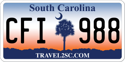 SC license plate CFI988