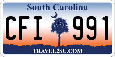 SC license plate CFI991