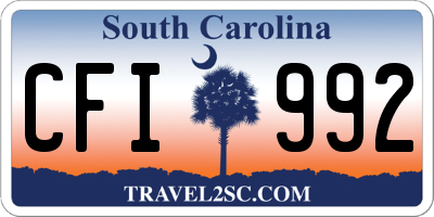 SC license plate CFI992