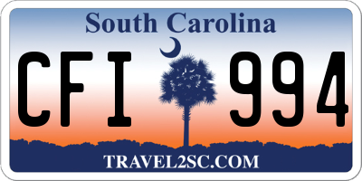 SC license plate CFI994