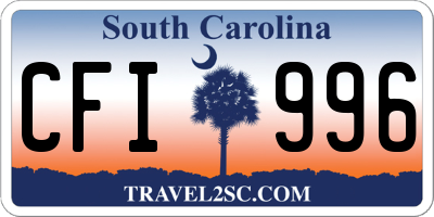 SC license plate CFI996