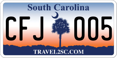 SC license plate CFJ005