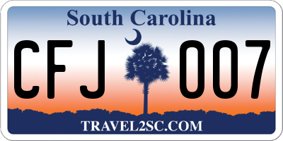 SC license plate CFJ007