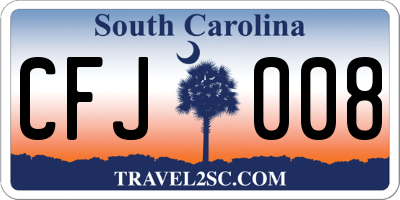 SC license plate CFJ008