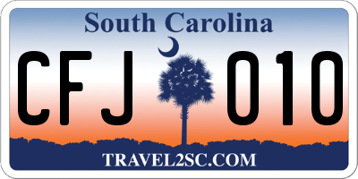 SC license plate CFJ010