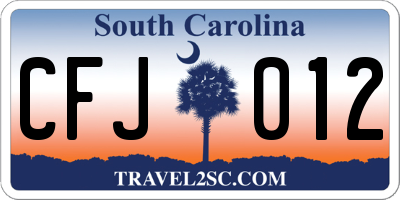 SC license plate CFJ012