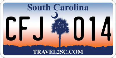 SC license plate CFJ014