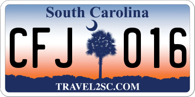 SC license plate CFJ016