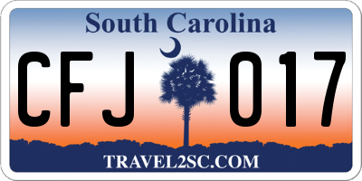 SC license plate CFJ017