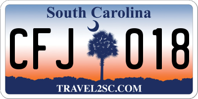 SC license plate CFJ018