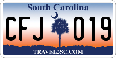 SC license plate CFJ019