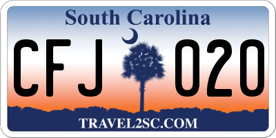 SC license plate CFJ020
