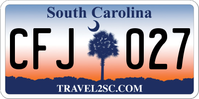 SC license plate CFJ027