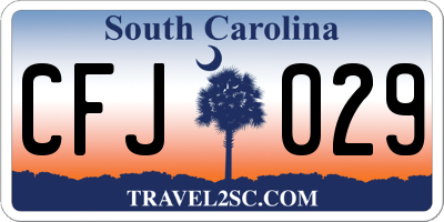 SC license plate CFJ029