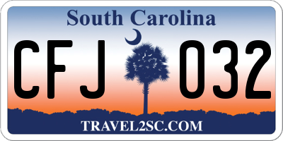SC license plate CFJ032
