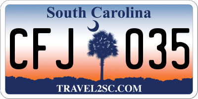 SC license plate CFJ035