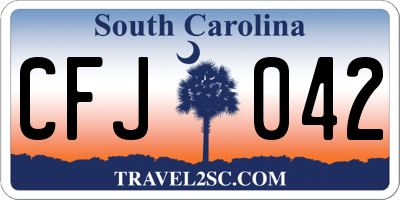 SC license plate CFJ042