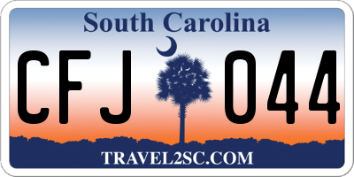 SC license plate CFJ044
