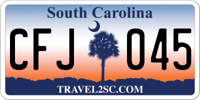 SC license plate CFJ045