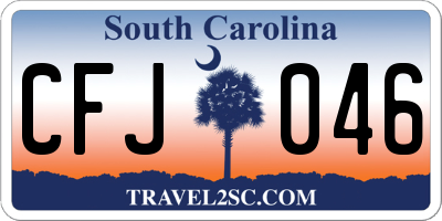 SC license plate CFJ046