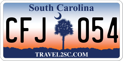 SC license plate CFJ054