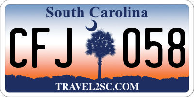 SC license plate CFJ058