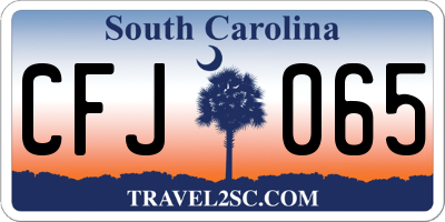 SC license plate CFJ065