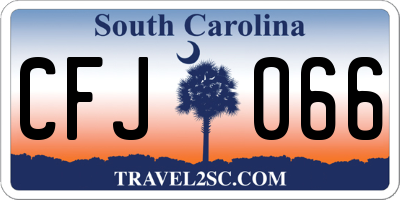 SC license plate CFJ066