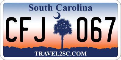 SC license plate CFJ067
