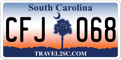SC license plate CFJ068