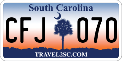 SC license plate CFJ070
