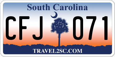 SC license plate CFJ071