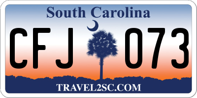 SC license plate CFJ073