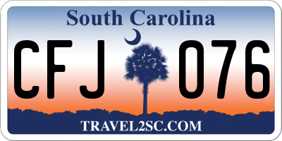 SC license plate CFJ076