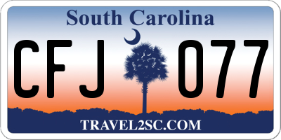 SC license plate CFJ077